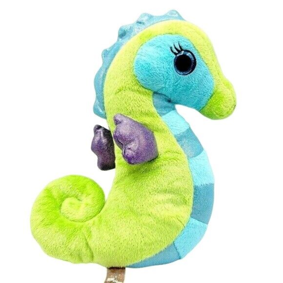 2/$15 First & Main Seahorse Plush Green Purple Metallic Glitter Sasha Sparkle - Picture 1 of 10